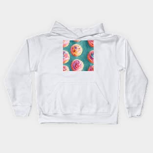 Watercolor cupcake pattern Kids Hoodie